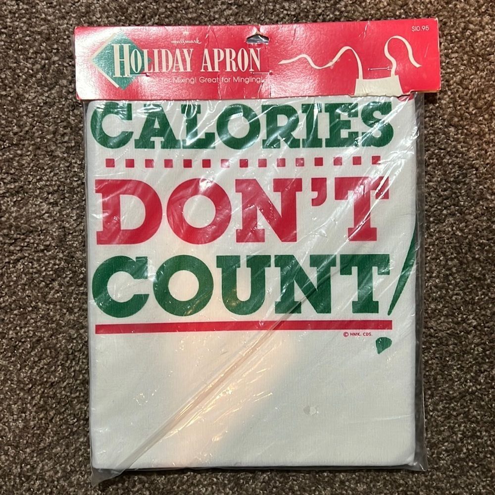 Christmas calories don’t count Hallmark apron new in package